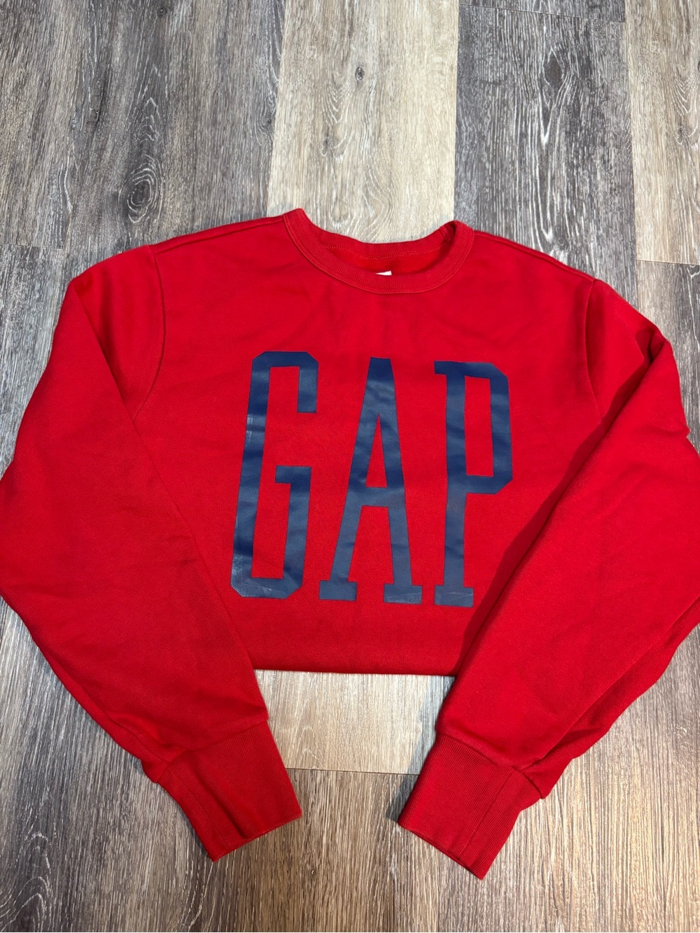 GAP Red Crewneck Sweatshirt with Navy Logo Fall/Winter, Casual, Streetwear